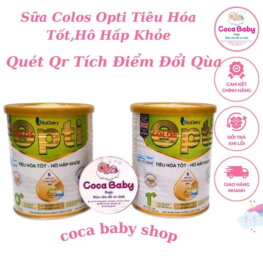 Sữa Colos Opti số 0+ 1+ 400g ,800g hỗ trợ tiêu hoá tốt hô hấp khoẻ