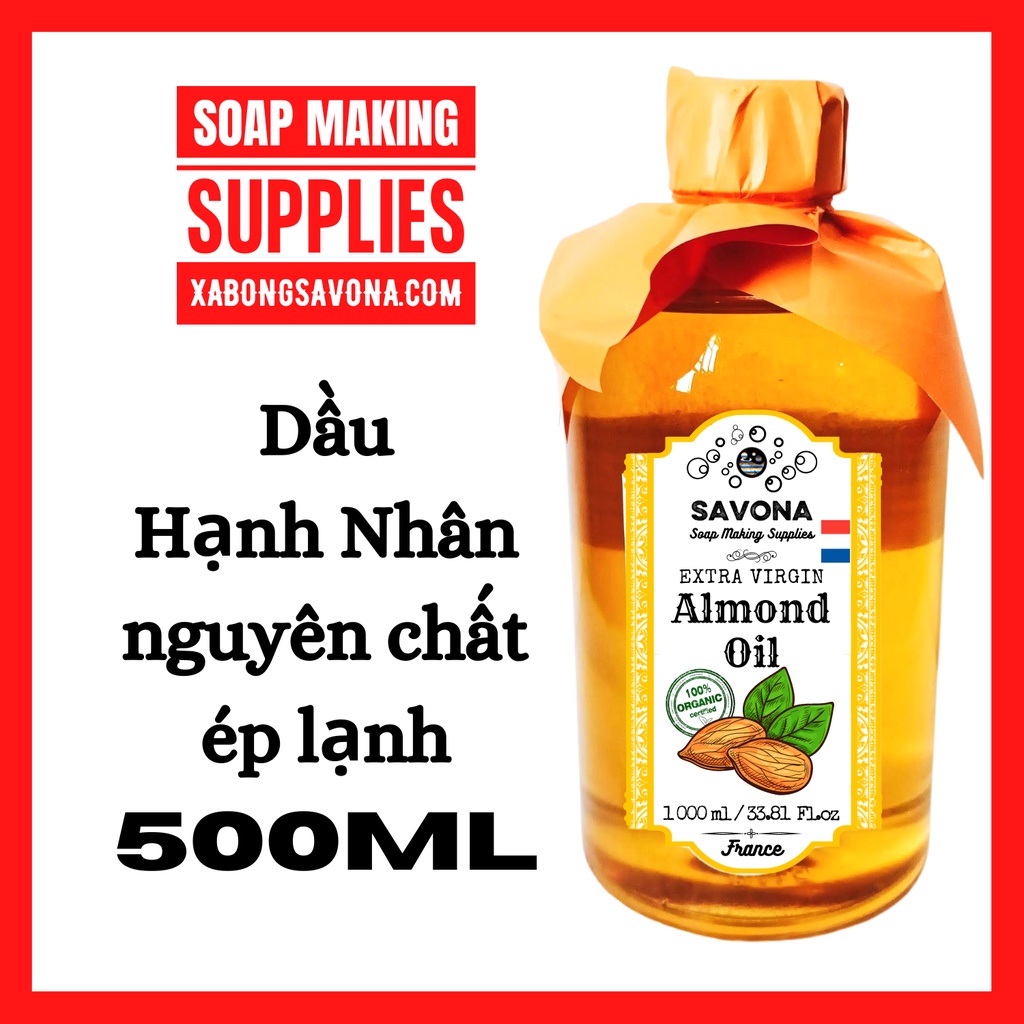 500ml Dầu Hạnh Nhân Nguyên Chất 0.5 Lit SavonA - SavonA Almond Oil 500ml