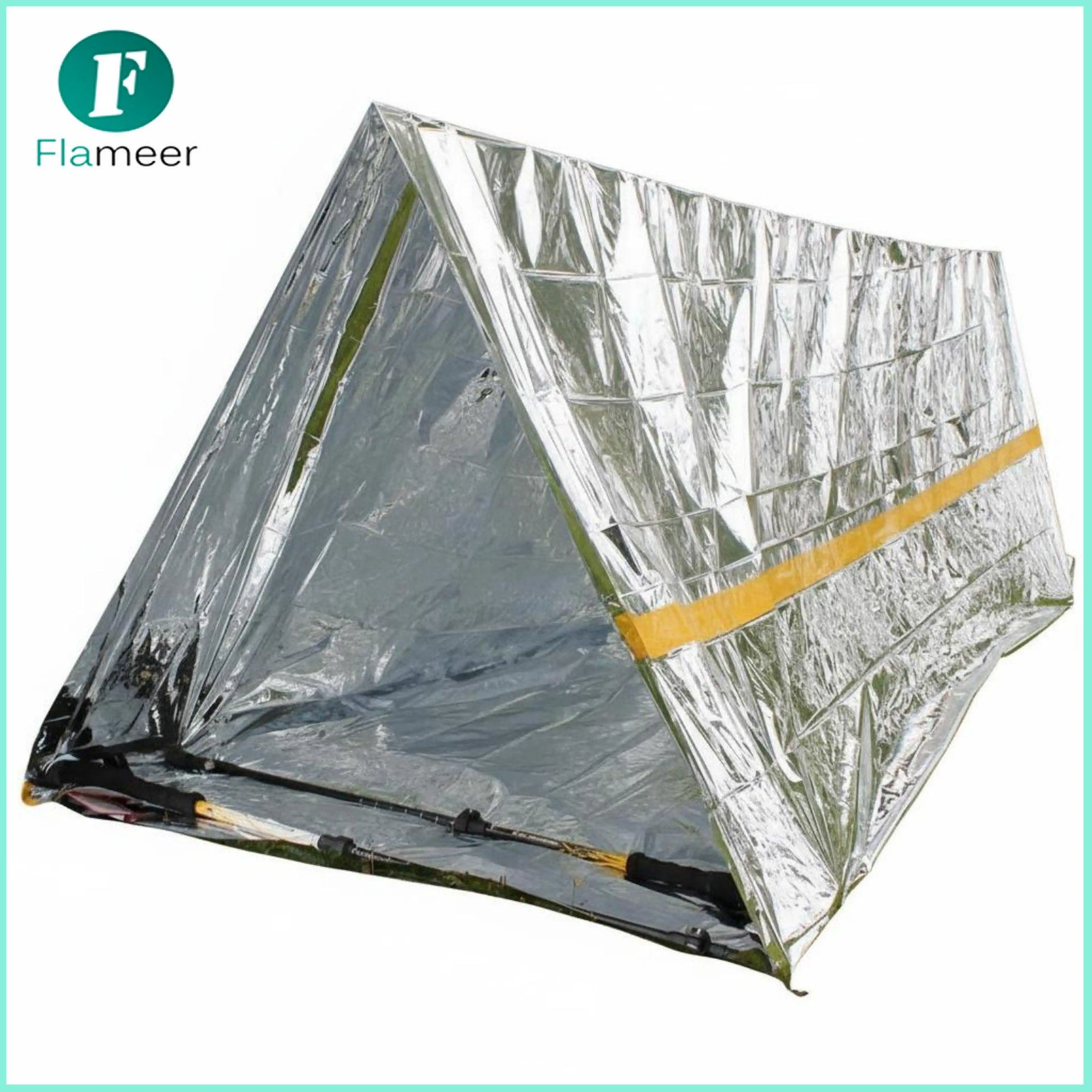 Flameer Survival Outdoor Tent Heat Retention Emergency Shelter Polyethylene Camping Gear for Backpackers and Rescue Kit