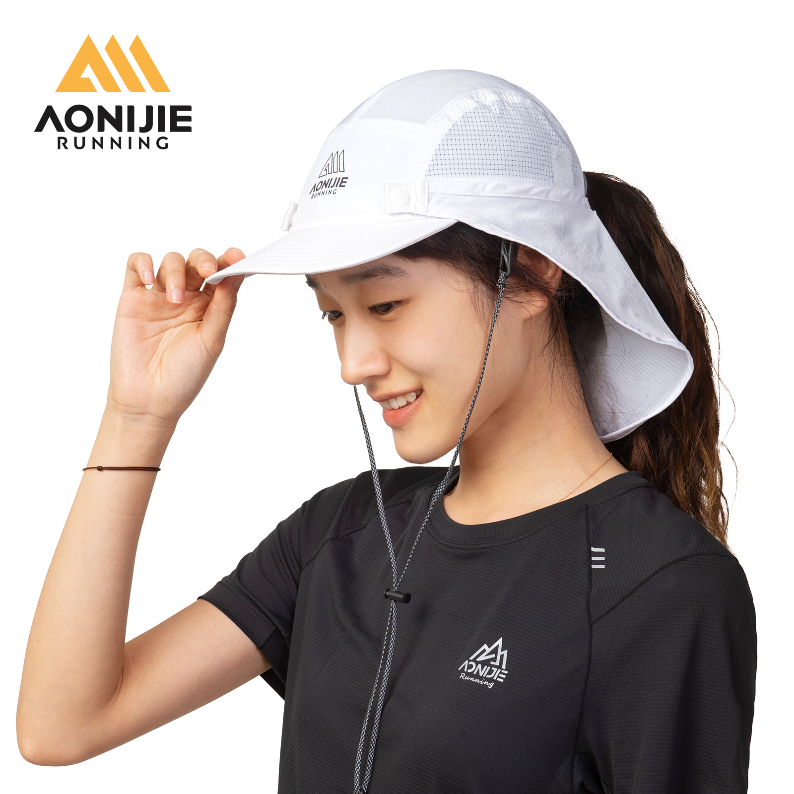 AONIJIE E4625 Unisex หมวกป้องกันดวงอาทิตย์ผ้าคลุมไหล่สั้นหมวกเดินป่ากลางแจ้ง Sun หมวกสำหรับผ้าคลุมไหล่แบบถอดได้ Desert Hiking ราคา 586 บาท*ส่งฟรี