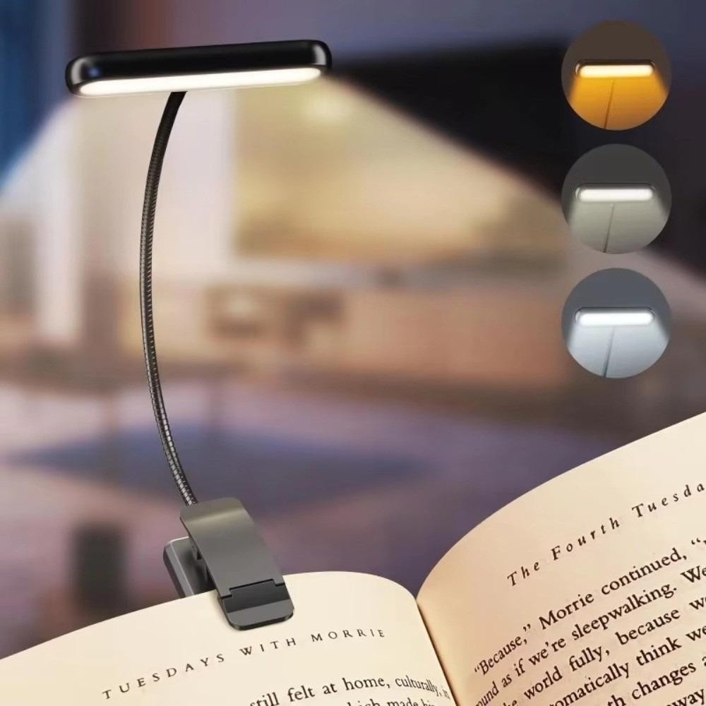NOBLELUX Clip-on LED Book Light Eye Caring USB Rechargeable Dimmable Light Lamp High Quality Adjustable Flexible Reading Light