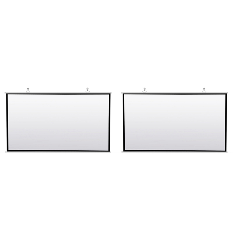 [ Store] Exclusive2X Portable Projector Screen for Home Theater Outdoor HD White Foldable Anti-Crease (60Inch)