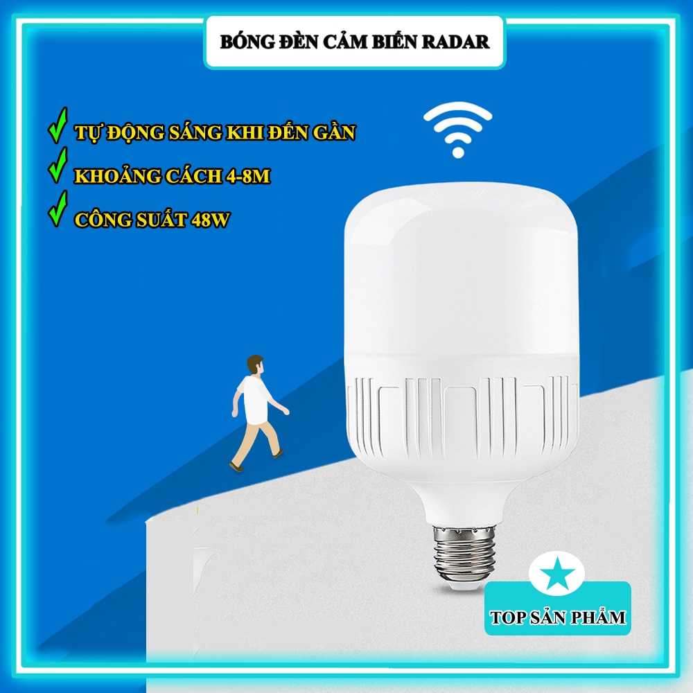 Bóng Đèn Cảm Biến Chuyển Động Radar Hồng Ngoại Cực Nhạy Công Suất 48W, Bóng Đèn Siêu Tiết Kiệm Điện