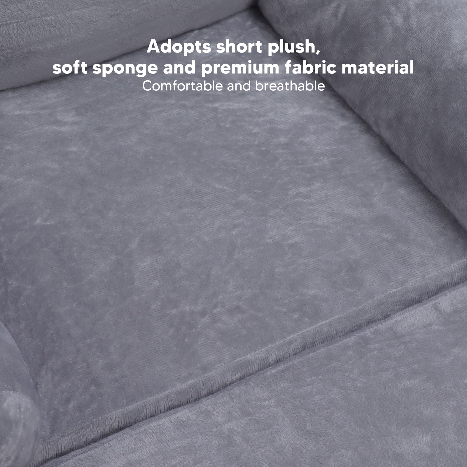 Gloglow sofa trẻ em mềm mại thoáng khí ổn định tựa lưng hoạt hình màu xám Chó phong cách Toddler ghế rộng xử lý để đọc (2 lớp)