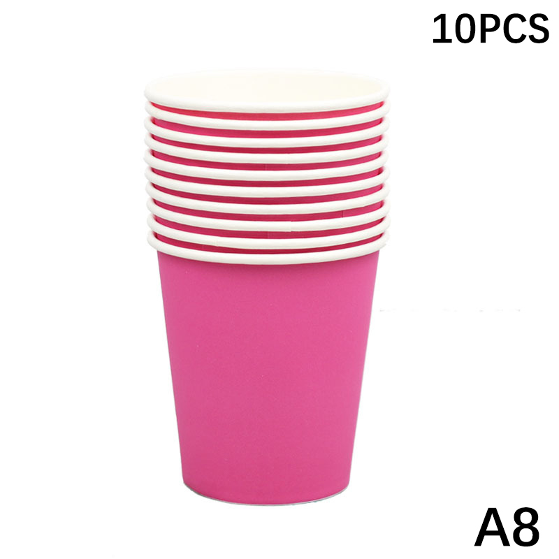 AGBBG 10Pcs 9Oz 250Ml Rắn Dày Cốc Giấy Cốc Dùng Một Lần Đám Cưới Sinh Nhật Đảng Kỳ Nghỉ Dùng Một Lần Bộ Đồ Ăn