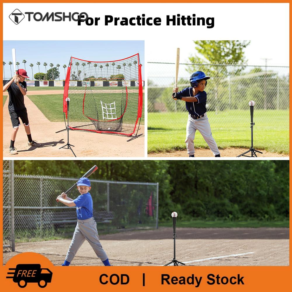 Tomshoo twirltide bóng chày đánh tam giác TEE với cao su đàn hồi Top Chiều cao có thể điều chỉnh 70-118cm ổn định tam giác cơ sở di động cho trẻ em & người lớn