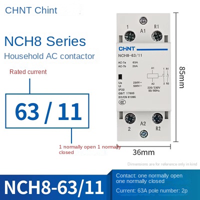 Contactor AC NCH8-63/11 63A [1 Mở Và 1 Đóng] | NCH8 20/25/40/63 CHINT 220V Xoay Chiều – Điều Khiển Điện Thông Minh