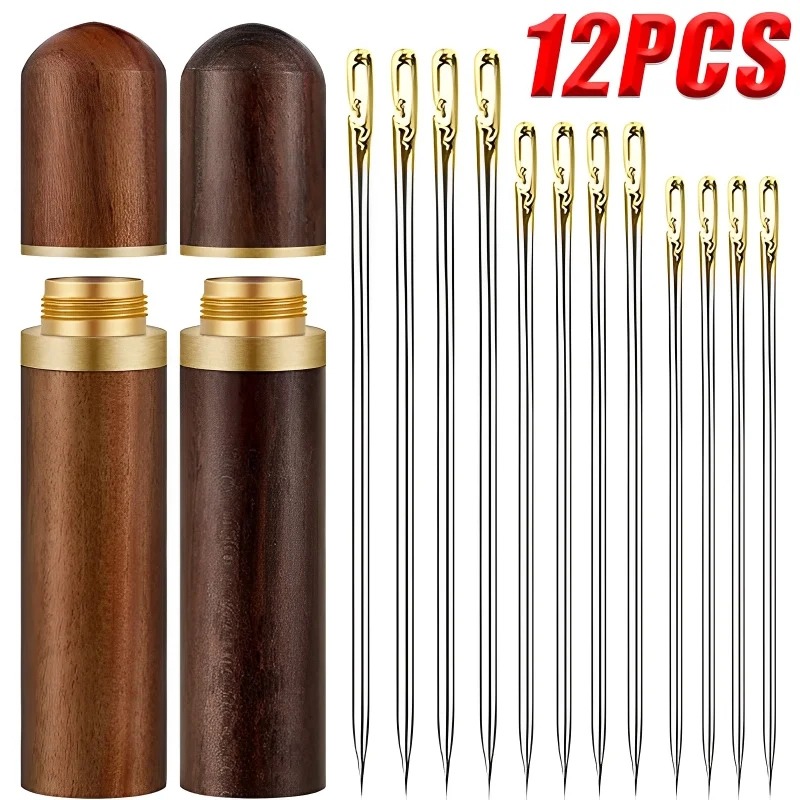 12 cái kim mù người cao tuổi Kim bên lỗ tự làm may gia đình tay bằng thép không gỉ may may vá không cần thiết