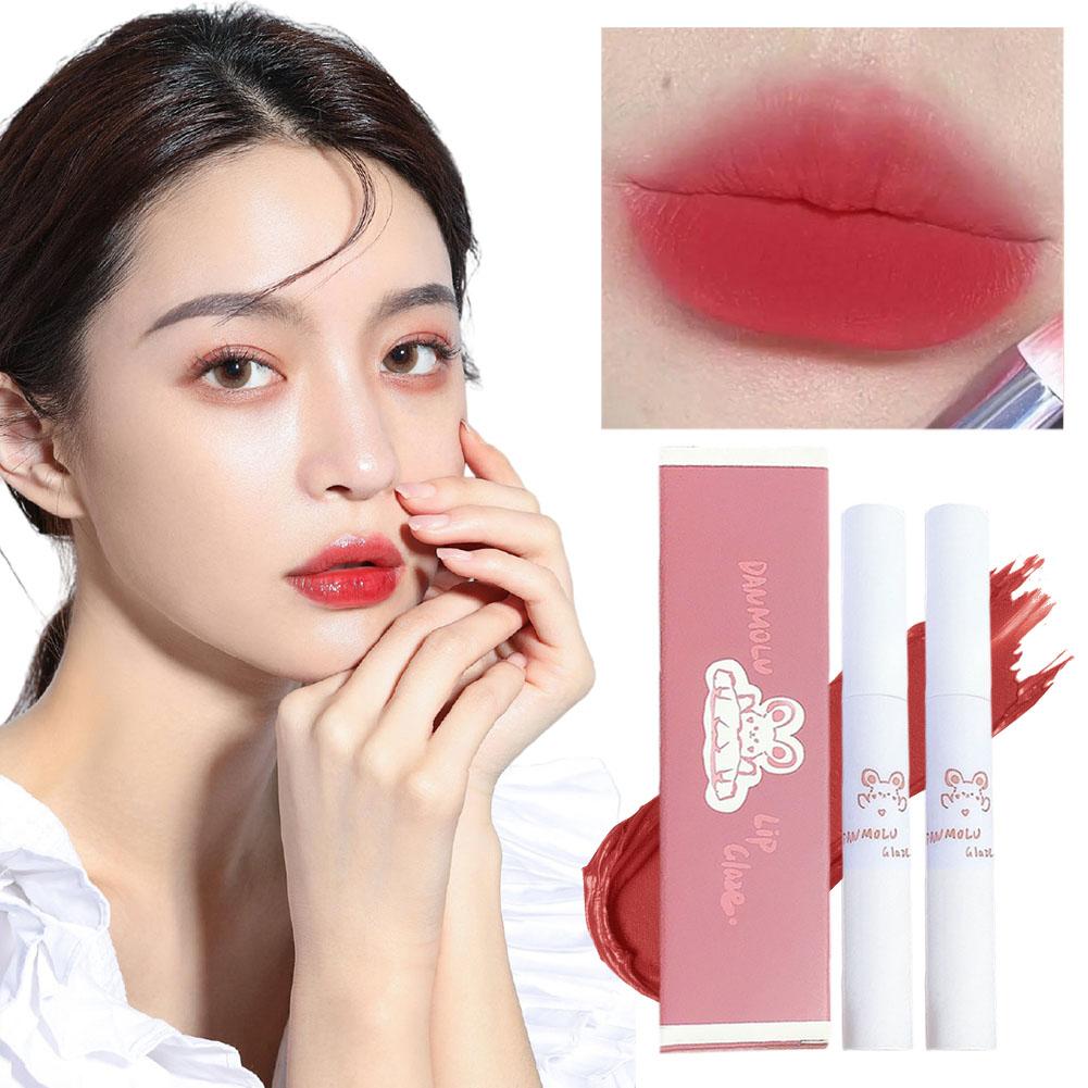 DANMOLU 5pcs Lip Glaze Set Matte Velvet Does Not Fade Lip Long-Lasting Lip Box Gloss Waterproof Mud R6H9