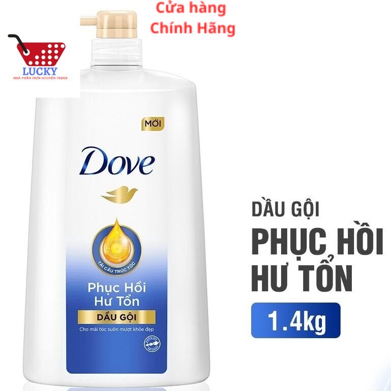 Dầu Gội Dove 1,4kg /chai Phục Hồi Hư Tổn ngăn rụng tóc - dưỡng tóc bồng bềnh thiên nhiên