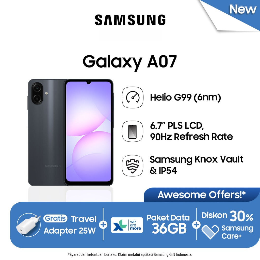 Samsung Galaxy A07 [4/64Gb] [4/128Gb] [6/128Gb] [8/256Gb] Official Warranty Harga  1,499,000 Ringgit*Penghantaran Percuma