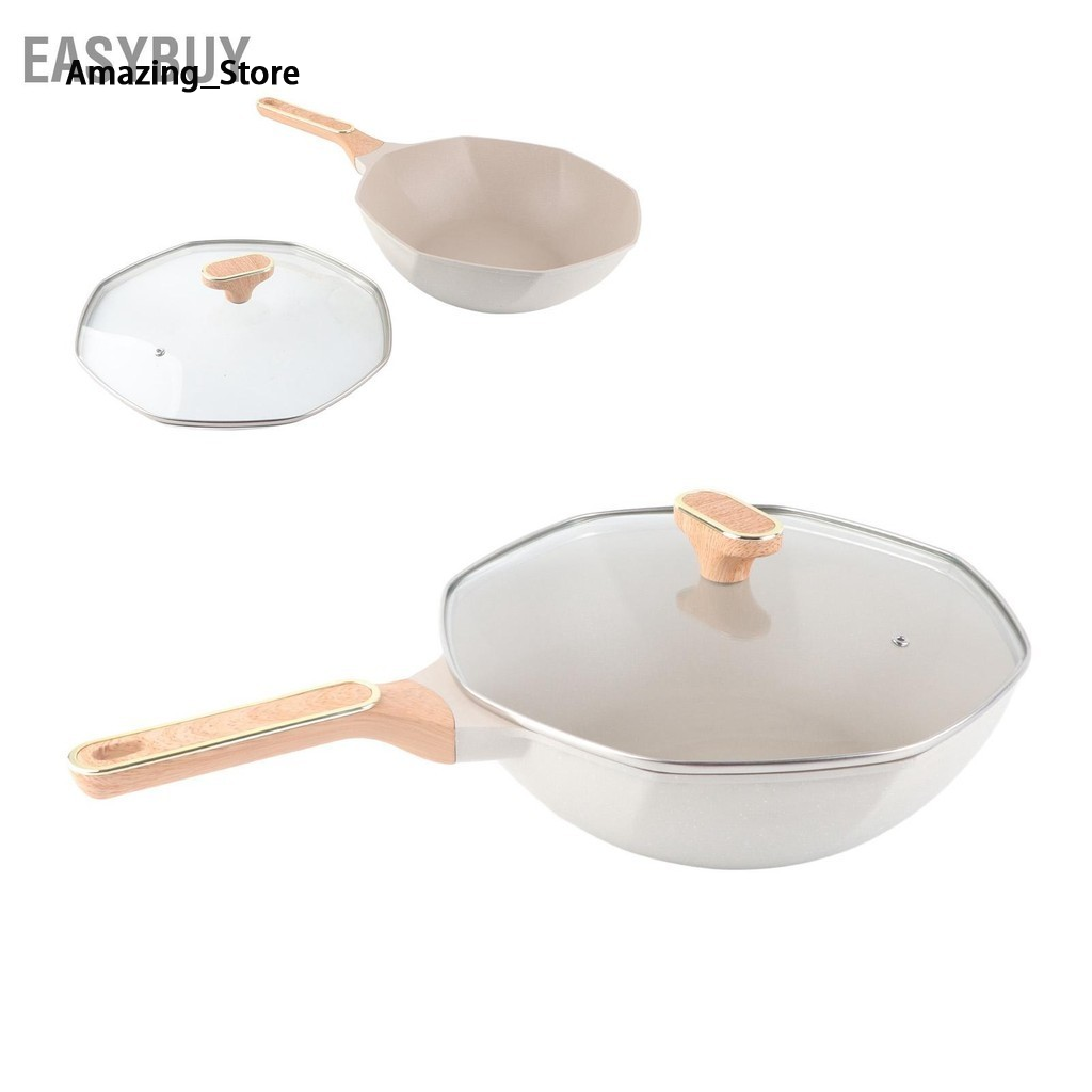 Amazing_Store A 32cm diameter frying pan made of medical stone, non stick, octagonal aluminum alloy, used for ceramic gas stoves ราคา 777 บาท*ส่งฟรี