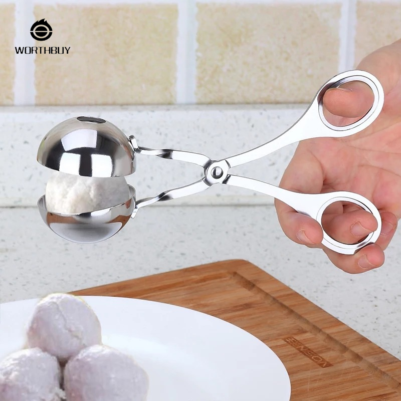 Thép Không Gỉ Thịt Viên Nhà Sản Xuất Tiktok khuôn nặn cơm viên dụng cụ nhà bếp Chiên Thịt Lợn Bóng dụng cụ gia đình Thịt Viên Clip