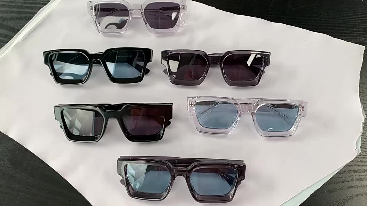 2023 High Quality Thick Crystal Acetate Square Sunglasses Women Driving Glasses  Men Fashion Brand Designer Oculos De Sol UV400 - AliExpress