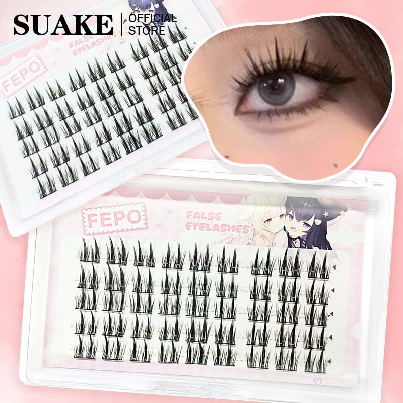 Suake 3d 5 hàng lông mi giả duy nhất cụm lông mi tự nhiên dày lông mi giả e041