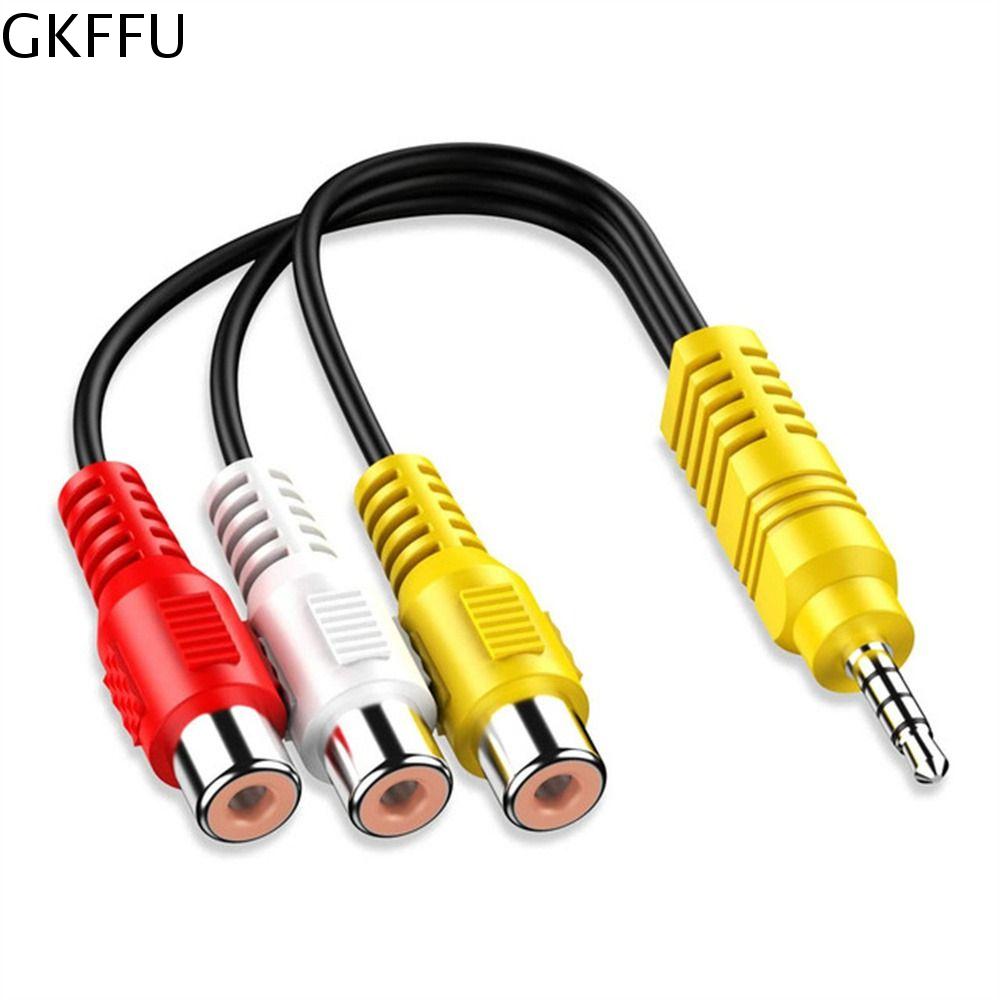 GKFFU 3 RCA cái Cáp RCA 20cm Âm thanh nổi Cáp 3.5mm Di động 3.5mm đến cáp Cho hiệu suất cao