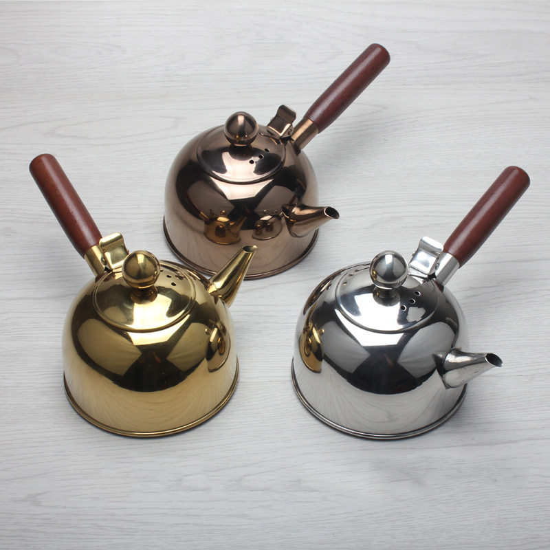 - <br>500Ml Single Handle Water Kettle Induction Samll Coffee Milk Tea Pot 304 Stainless Steel Outdoor Water Boiler Drinkware Gas