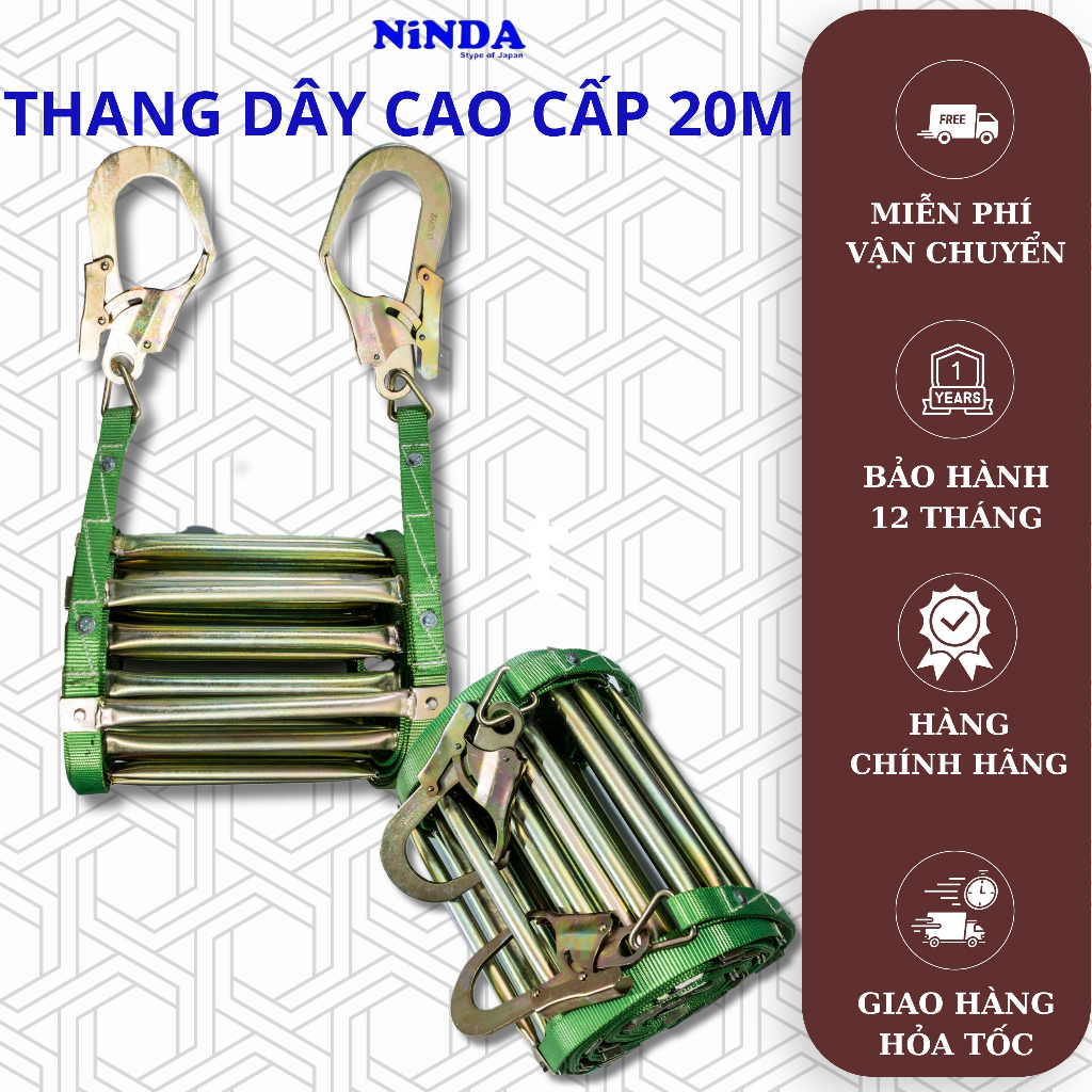 Thang dây cao cấp NiNDA thoát hiểm chống cháy , thang dây cứu sinh