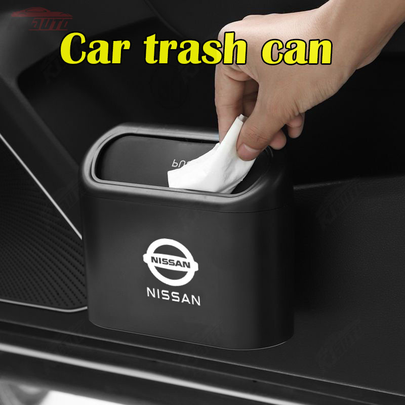 Nissan Car Mounted Flip Type Trash Can ABS Suspended Storage Box for Kicks Versa Np300 Navara March Sentra Sylphy Qashqai Teana ราคา 79 บาท*ส่งฟรี