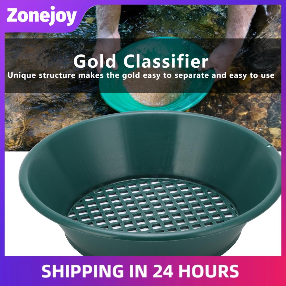 Zonejoy Khay sàng lọc màn hình Pissente Gold Pan 350mm/13 8in Màu xanh lá cây Công cụ rửa vàng di động dành cho người mới bắt đầu thí nghiệm hưởng lợi khai thác vàng