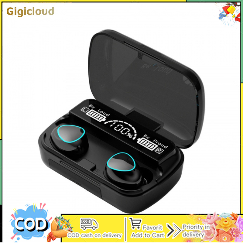 M10 Wireless Earbuds 180 Hours Playtime Headphones Earphones With Charging Case Waterproof Built-in Mic For Sports Work ราคา 146 บาท*ส่งฟรี