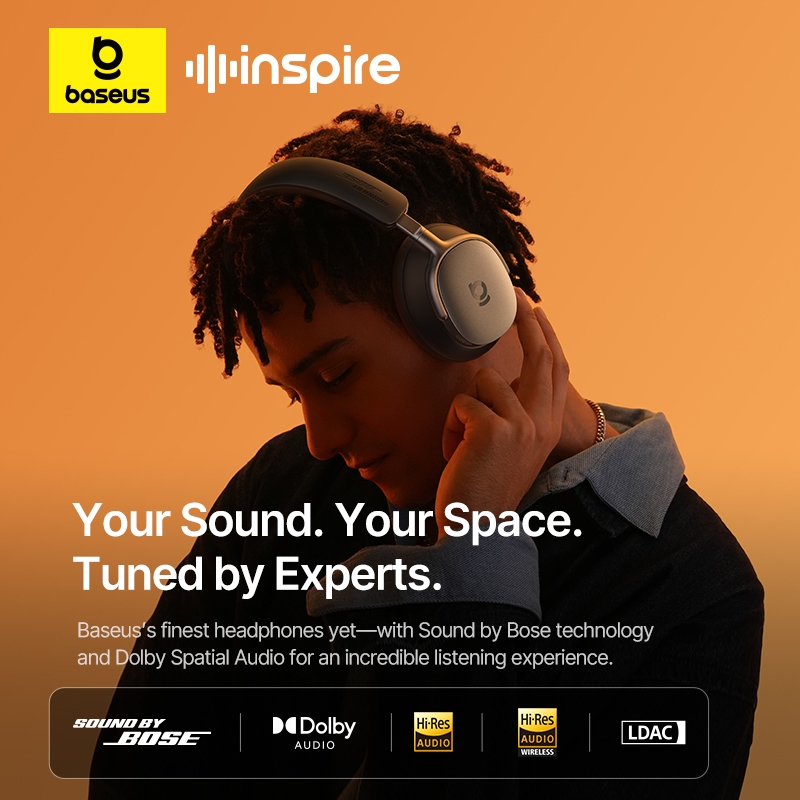 【BASEUS X Sound by BOSE】Baseus Inspire XH1 Wireless Noise Cancelling Headphones Hi-Res -48dB ANC Earphone