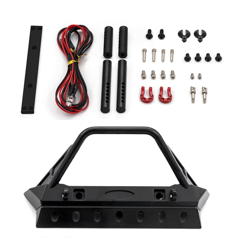 (MFAV) Metal Front Bumper with Lights for 1/10 RC Crawler Axial SCX10 90046 SCX10 III AXI03003 AXI03007 TRX4 Upgrades