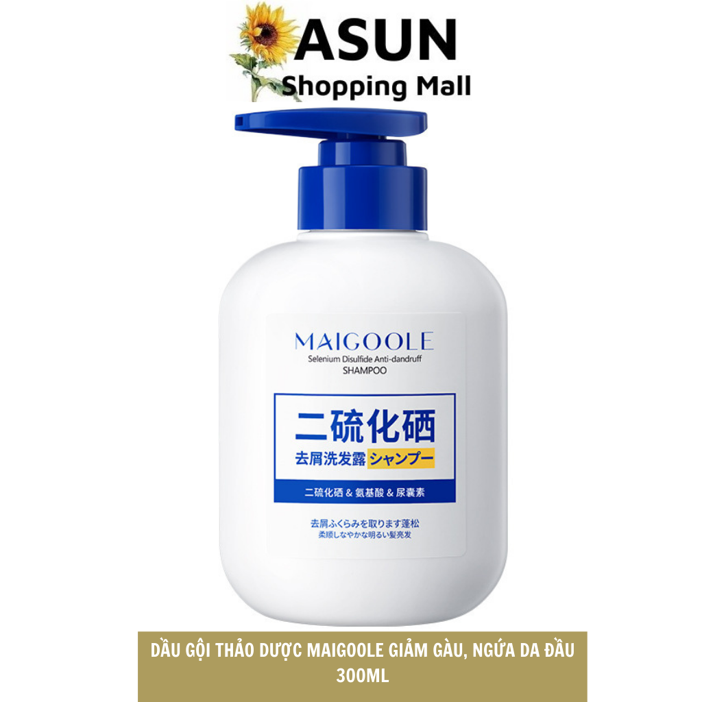 Dầu Gội Thảo Mộc Maigoole Giảm Gàu, Nấm Ngứa Da Đầu Selenium Anti-Dandruff 300ml Nội Địa Trung