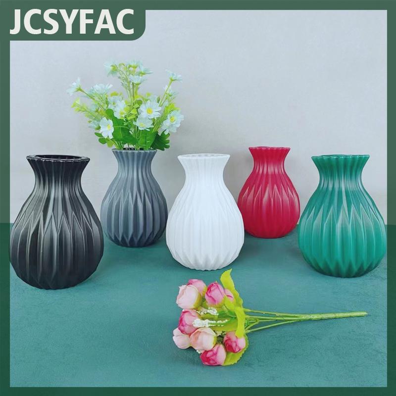 JCSYFAC 1 cái bình hoa Bắc Âu giả gốm nhựa hoa bình hoa phòng khách Máy tính để bàn trang trí đám cưới trung tâm sắp xếp