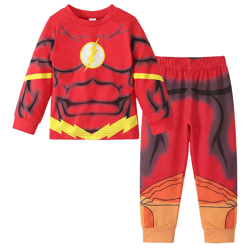 Baby Boy Clothes Set Cute Cartoon Marvel Superhero The Flash Long Sleeve Outfits Cotton Toddler Kids Clothing Sets 1-7 Years - 2