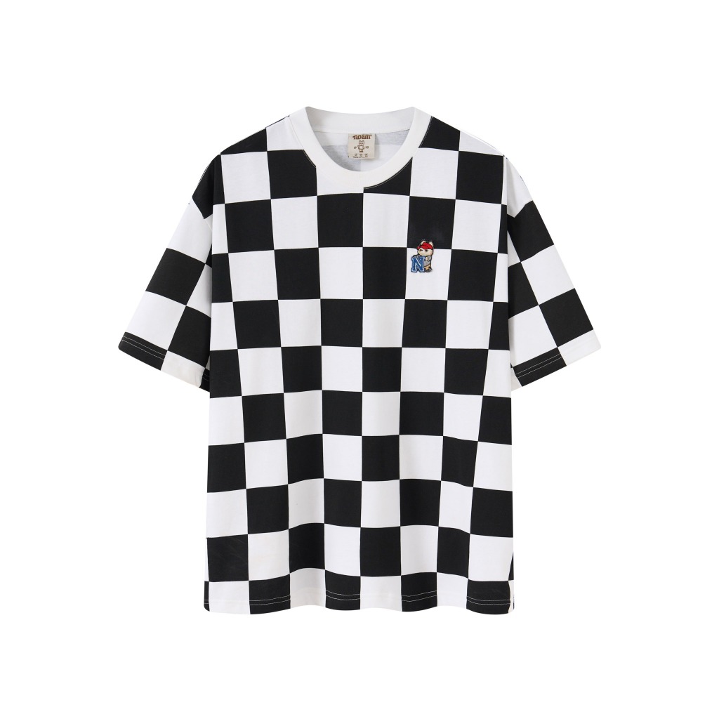 Áo thun Form rộng NOAM Checkered Board 100% Cotton 280GSM - Karo Đen/ Karo Xanh/Karo Xám