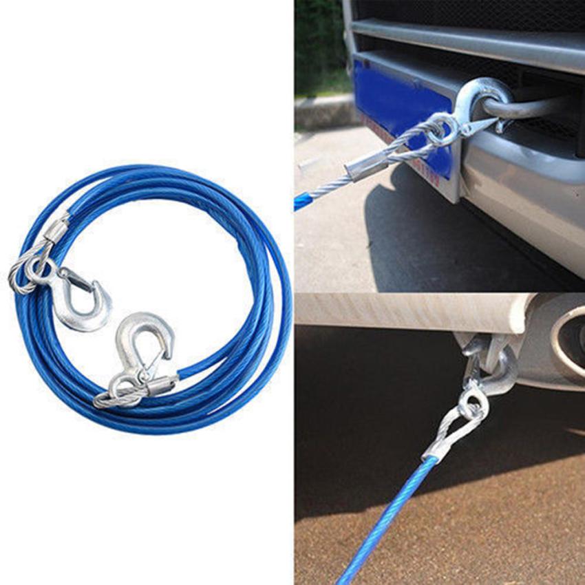 Car Tow Rope Nylon Tow Strap With Hooks Heavy Duty Car Towing Rope