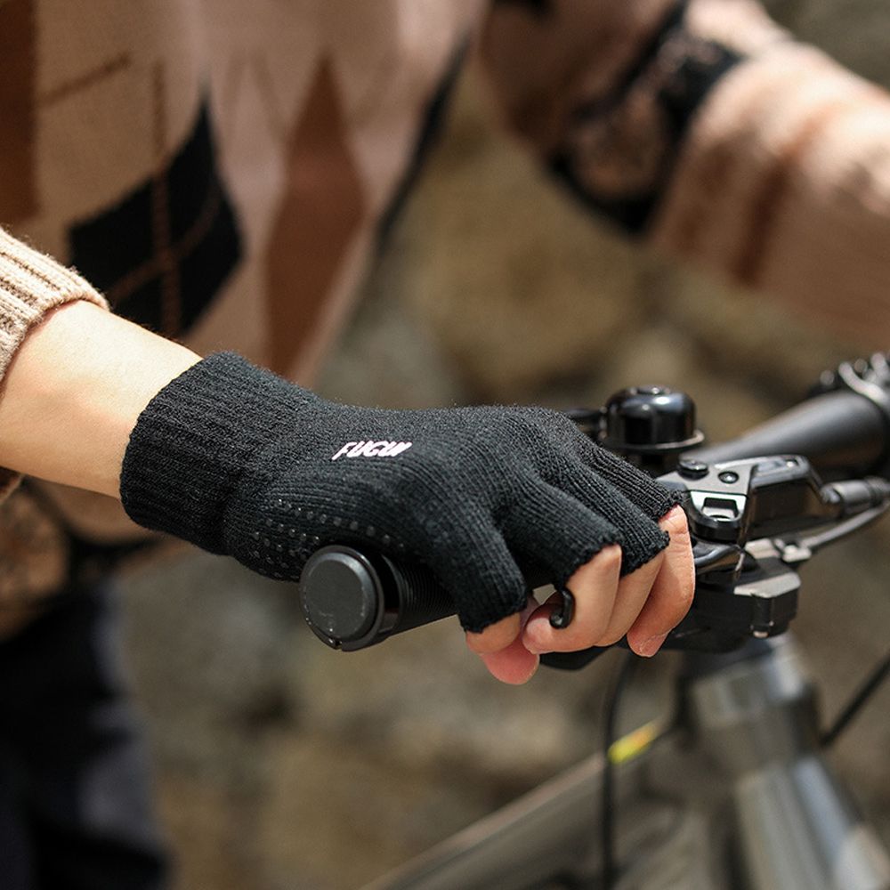 YARUA Autumn Winter Two Finger Outdoor Nylon Driving Mittens Touch Screen