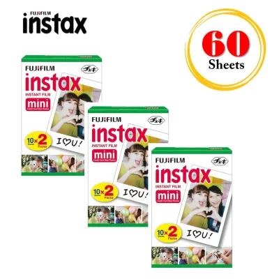 Fujifilm Instax Mini Plain Film 60 Sheets / Instax Film 3 Twin Boxes for Instax Camera mini 7s mini 8 9 mini 25 mini 50s mini 90 SP 1 2 Printer