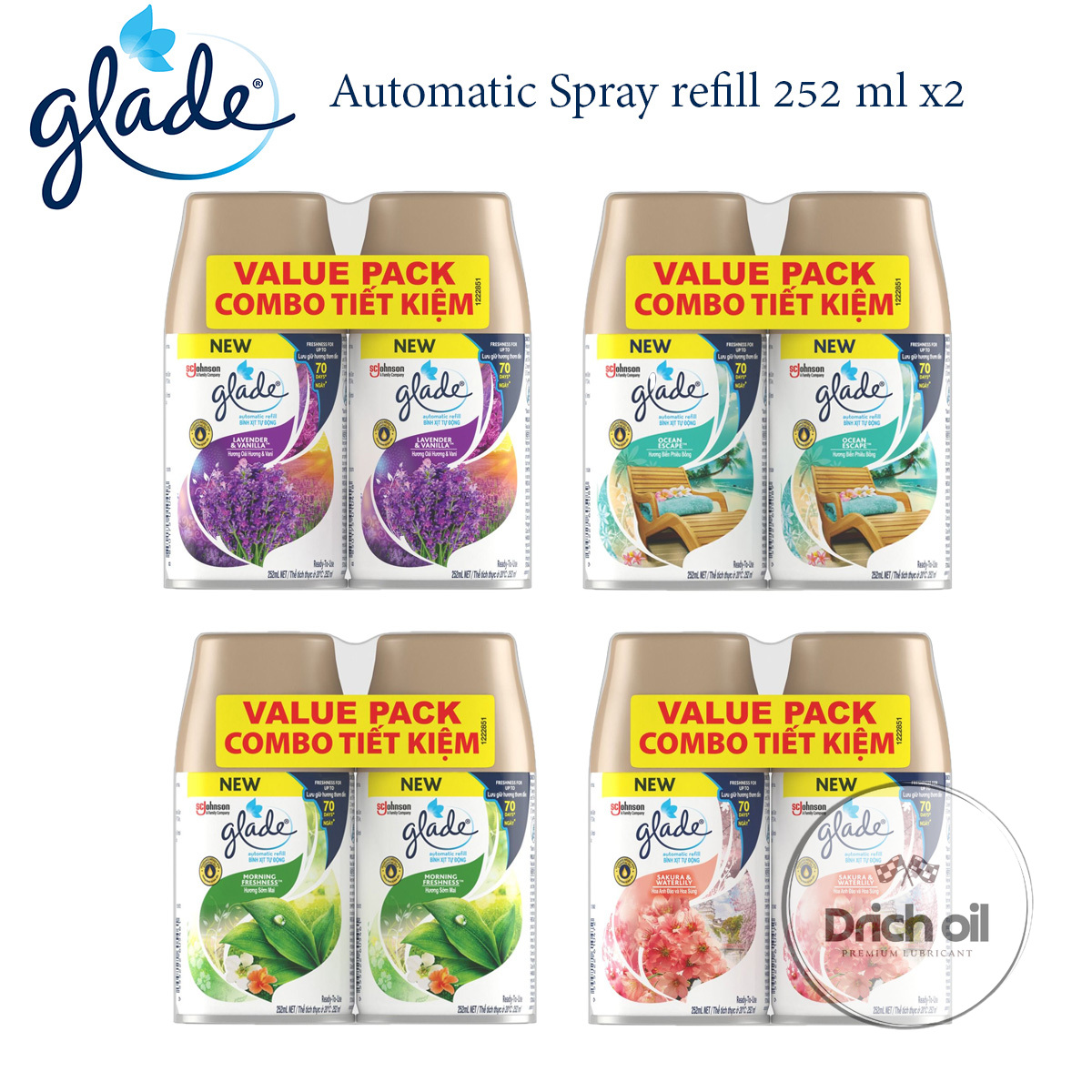 🔥พร้อมส่ง4กลิ่น🔥แพคคู่สุดคุ้มGlade สเปรย์ปรับอากาศ ออโตเมติก(รีฟิลแพคคู่)‼️ยกลังทักแชทนะครับ ราคา 269 บาท*ส่งฟรี