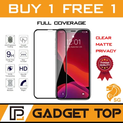 BUY 1 GET 1 FREE Tempered Glass Screen Protector For Iphone 12 mini /iphone 12 pro /iphone 12 pro max / Iphone 11 / 11pro / 11pro Max / Xs / X / Xr / SE2 / 8Plus / 7Plus / 6 /7 / 8 /(Full coverage Clear Matte Pravicy