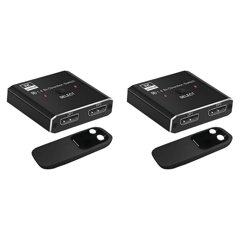 [Waanon]2X 8K DisplayPort Switch 2 in 1 Out/ 1 in 2 Out Display Port DP Switch Supports 8K30Hz 4K120Hz for PC Monitor Laptop Etc