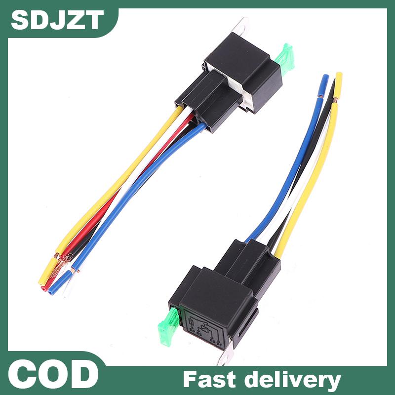【SDJZT Tools】 1 chiếc Rơ Le ô tô 4 chân 5 chân 30A với cuộn dây cầu chì điện áp Rơ Le ô tô DC 12V 24V Giá 39,598 Đồng*Miễn phí vận chuyển