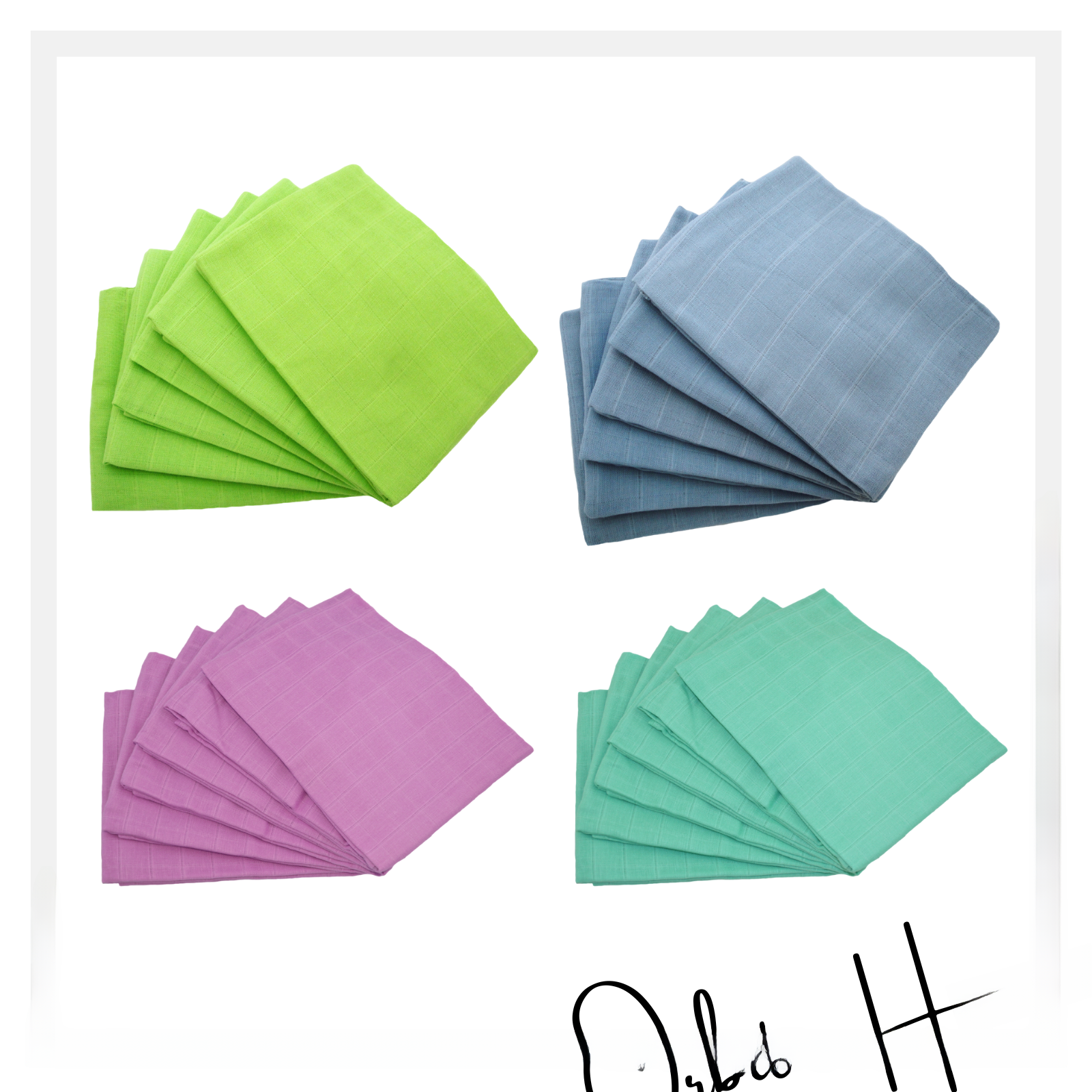 Made of 100% Cotton Muslin Squares, Swaddling, Burping, Baby Blanket, Shielding When Breastfeeding, Nappies, Changing Mat, Shade, Play Mat, Excellent Quality, Wash Cloth - Table Cloth, Napkins, Kitchen Towel, Dish Cloth and Multi Purpose Use For Kitchen