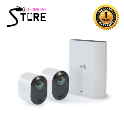 Arlo Ultra 2 Spotlight Camera - 2 Camera Security System - Wireless, 4K Video & HDR, Color Night Vision, 2 Way Audio, Wire-Free, 180º View, White - VMS5240 - SGIT ** Delivery after 23 Aug 2021
