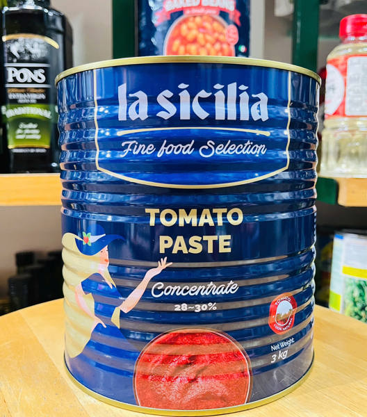 Date 07/28 Sốt cà chua xay nhuyễn La Sicilia hộp 3kg - Tomato Paste