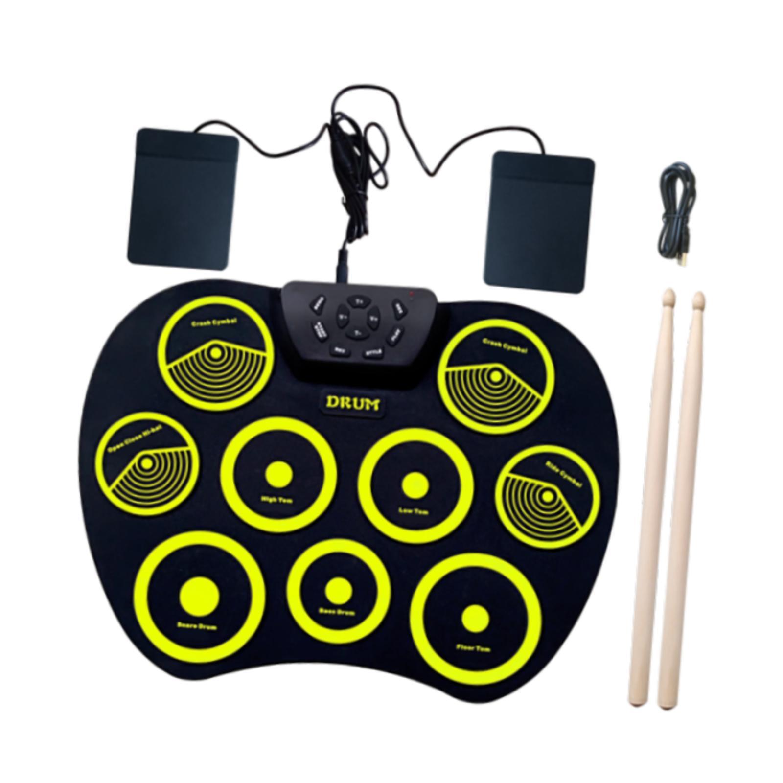 Baoblaze Electronic Drum Kit 9 Drum Pad Pedal Controller Lightweight Compact Roll up Tabletop Drum Set for Kids Professional Beginners - ยี่ห้อ Baoblaze ราคา 1,073 บาท*ส่งฟรี