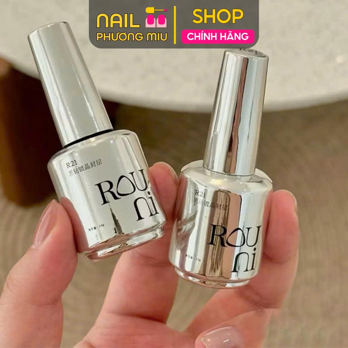 [Siêu Bóng] Top Rouni R21 Làm Nail Bền Đẹp Chuẩn Salon, ɡel Lỏng Nhẹ Dễ Làm Hiệu Ứng Gương Cao Cấp Trang Trí Móng Nghệ Thuật Sang Trọng