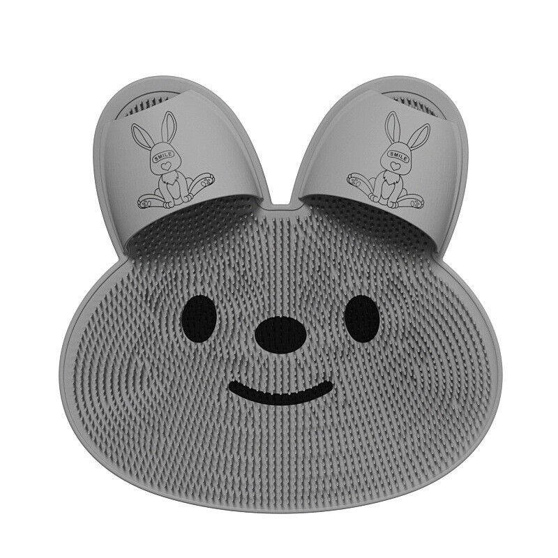 Shower Room Floor Mat Non-slip Bathroom Pad Foot Wash Mat Silicone Bath Mat Back Rub Tool Rabbit-shaped Bath Mat