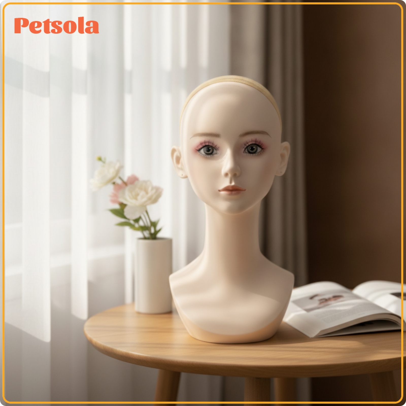 petsola Realistic Mannequin Head with Shoulders Smooth Manikin Head with Shoulders Lightweight Hairpiece Display Bust Non-Slip for Cosplay ราคา 1,246 บาท*ส่งฟรี
