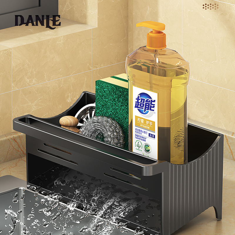 Sink sponge cloth rack, drain rack, kitchen storage rack, non punching kitchen storage, dishwashing sponge drain rack ราคา 130 บาท*ส่งฟรี