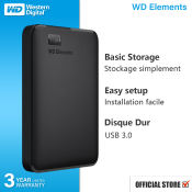 WD Elements 1TB/2TB USB 3.0 External Hard Drive
