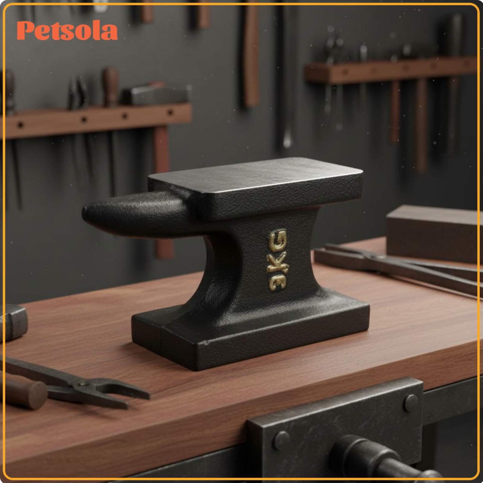 petsola Heavy Duty Blacksmith Forging Block Long-Lasting Cast Iron Bench Anvil Shock Resistant Tapered Anvil Stable Base for Craftsmen, Jewelers, Workshop, Garage ราคา 1,051 บาท*ส่งฟรี