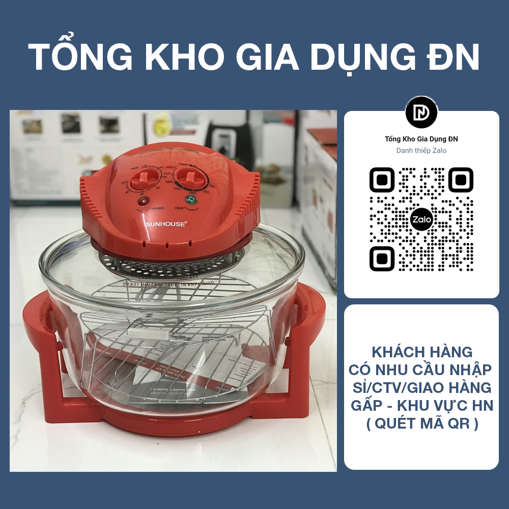 Lò nướng thủy tinh 12 lít sunhouse sh416 - bảo hành 12 tháng