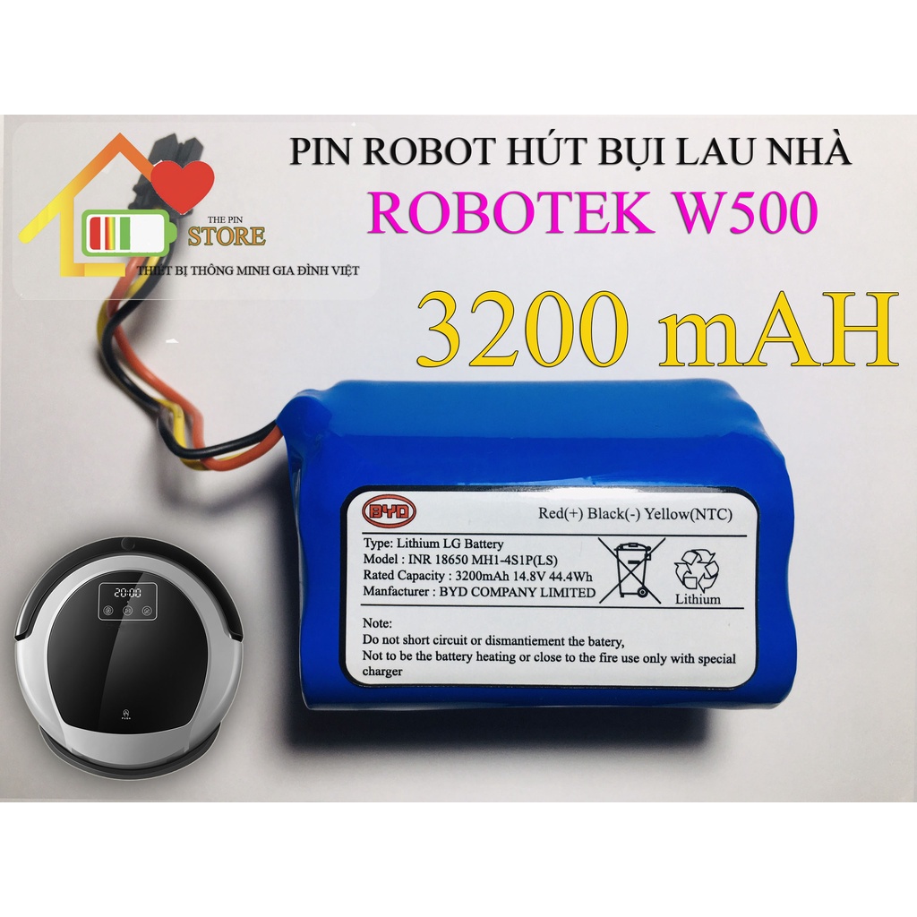 Pin robot hút bụi robotek w500 bảo hành 9 tháng